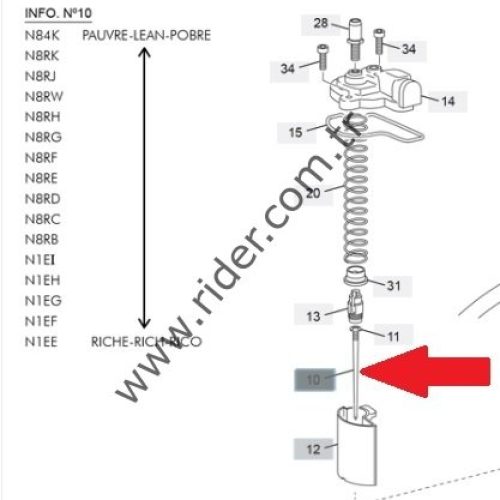 5935 SHERCO JET NEEDLE N8RE 2T