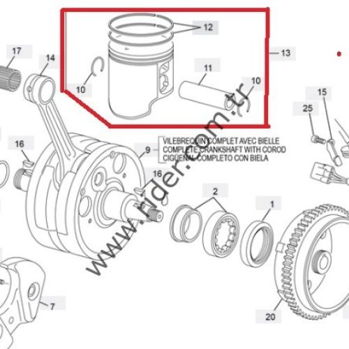 5937 SHERCO PİSTON TAKIMI 66,35 A 2T 250 2017-